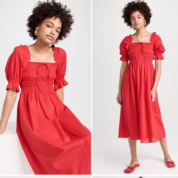 Playa Lucila Size XS Short Sleeve Smocked Dress - Picture 1 of 8
